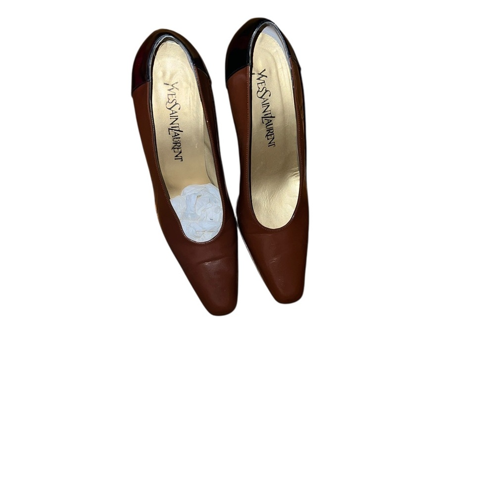 Yves Saint Laurent Brown and Black Vintage Leather Women's  Heels Size 7 N